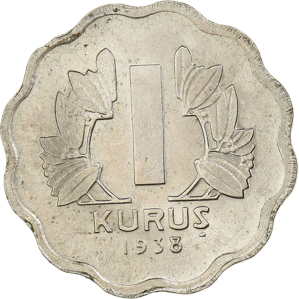 Turkey, Kurus, 1938, Istanbul, Copper-nickel, EF(40-45), KM:867