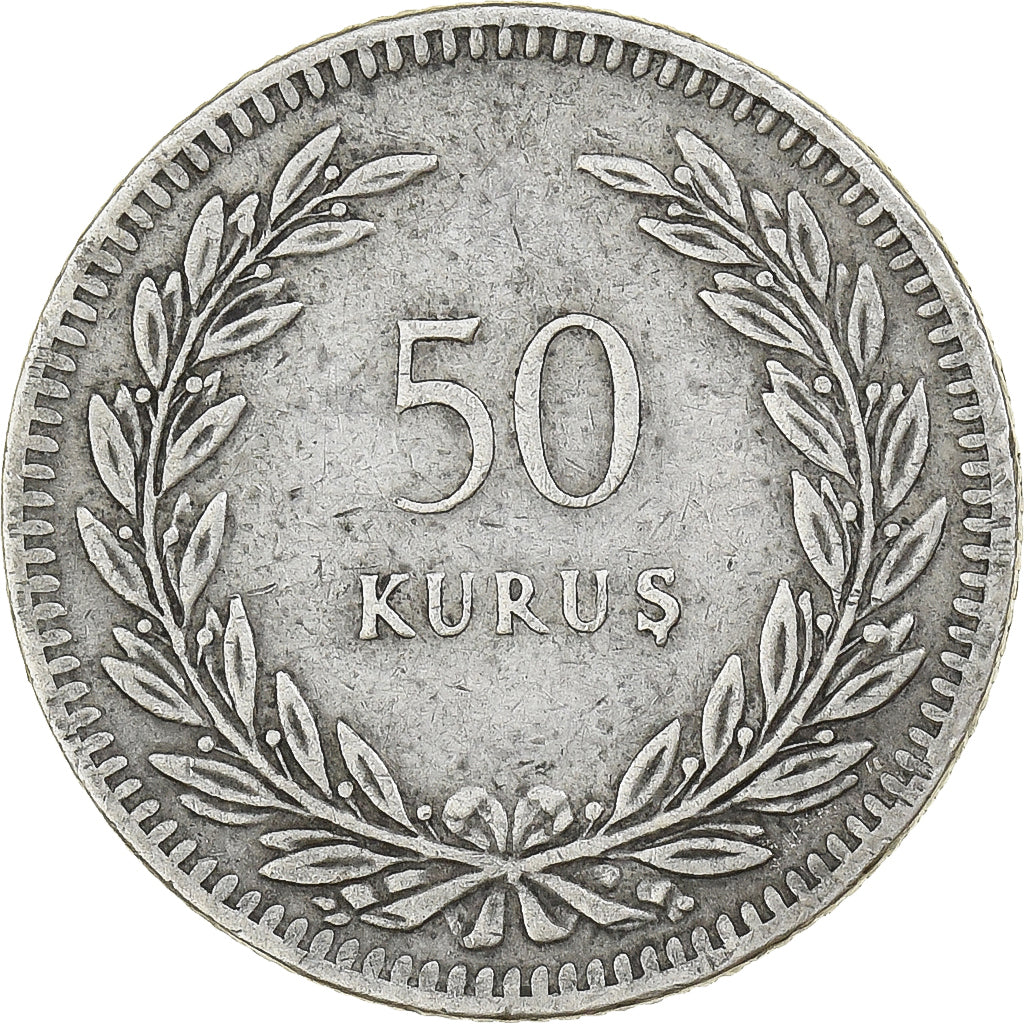 Türkei, 50 Kurus, 1948, Istanbul, Silber, SS, KM:882