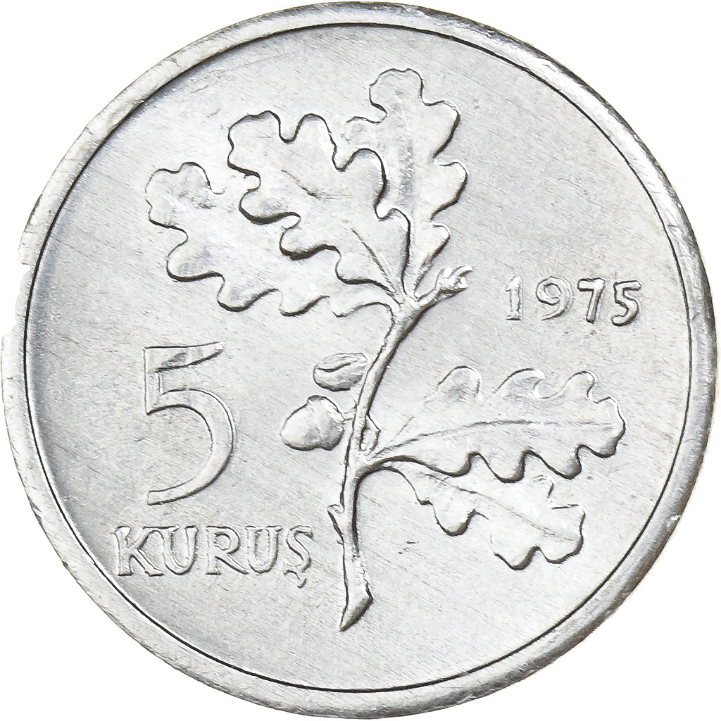 Turchia, 5 Kurus, 1975, Istanbul, Alluminio, SPL-, KM:890a