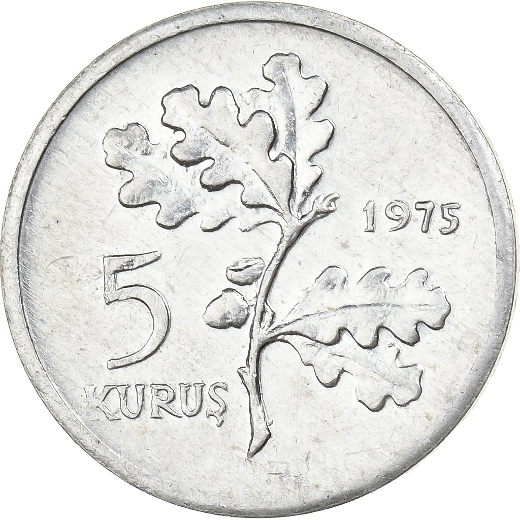 Turquie, 5 Kurus, 1975, Istanbul, Aluminium, SUP, KM:906