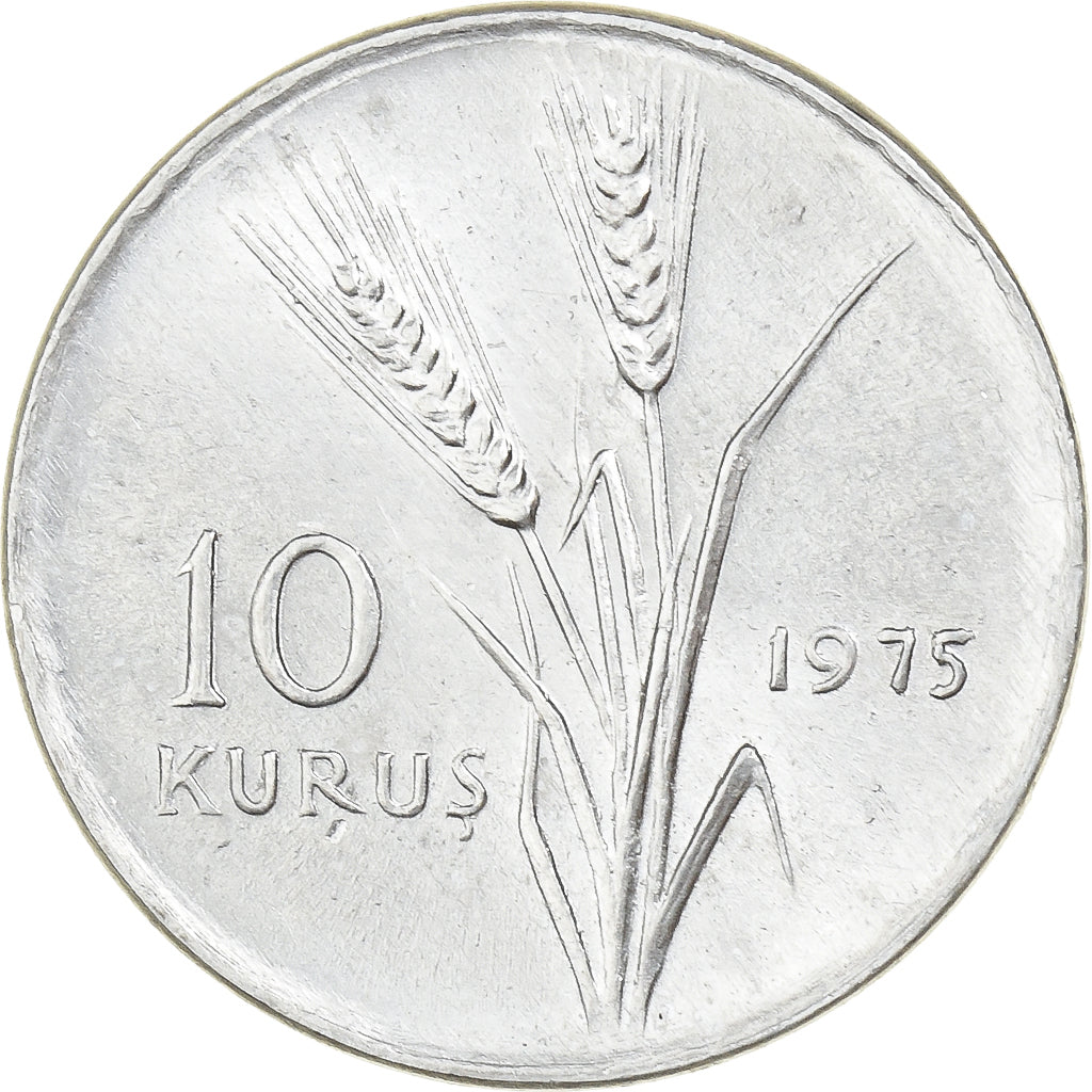 Turcja, 10 Kurus, 1975, Istanbul, Aluminium, AU(55-58), KM:898a