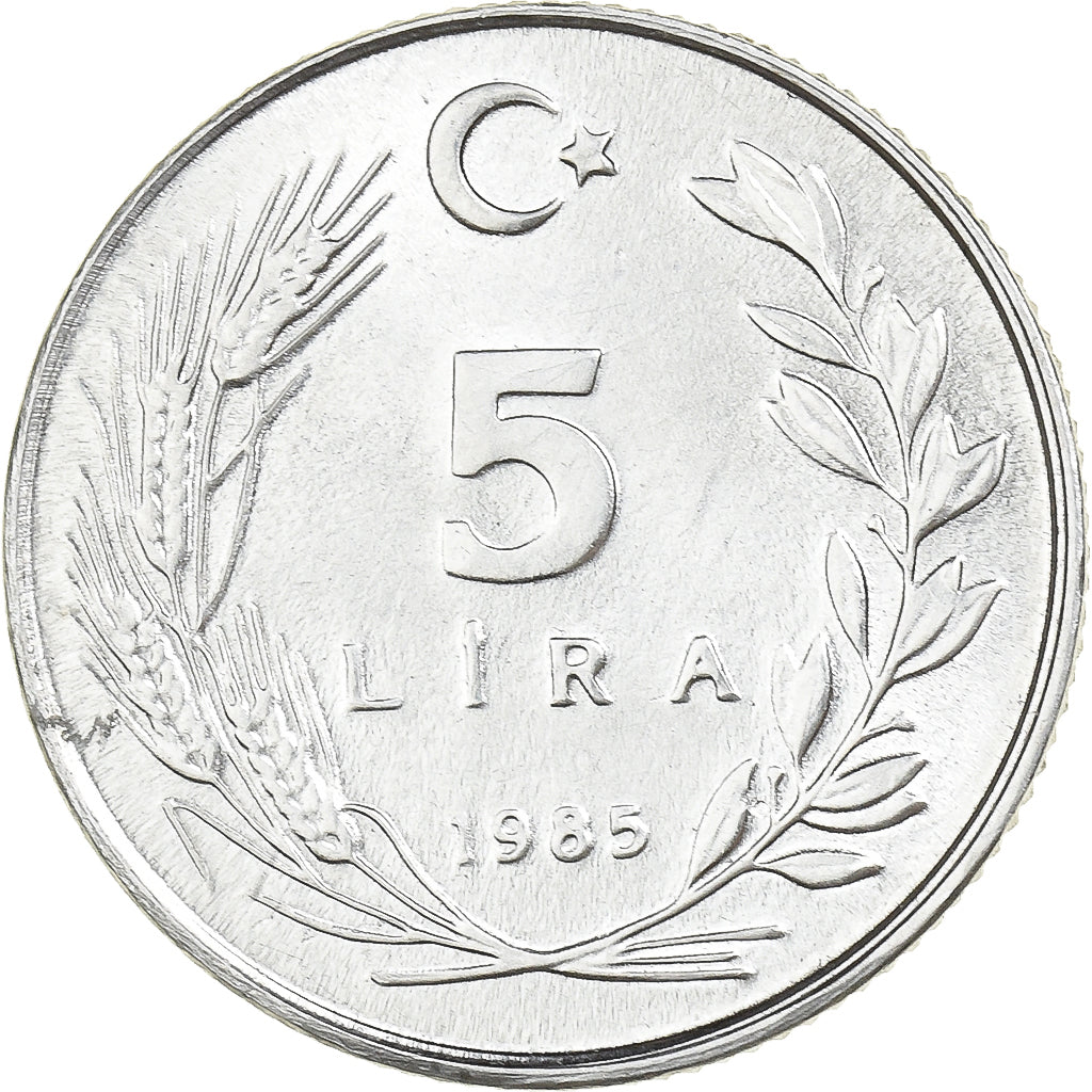 Turkije, 5 Lira, 1985, Istanbul, Aluminium, PR, KM:963