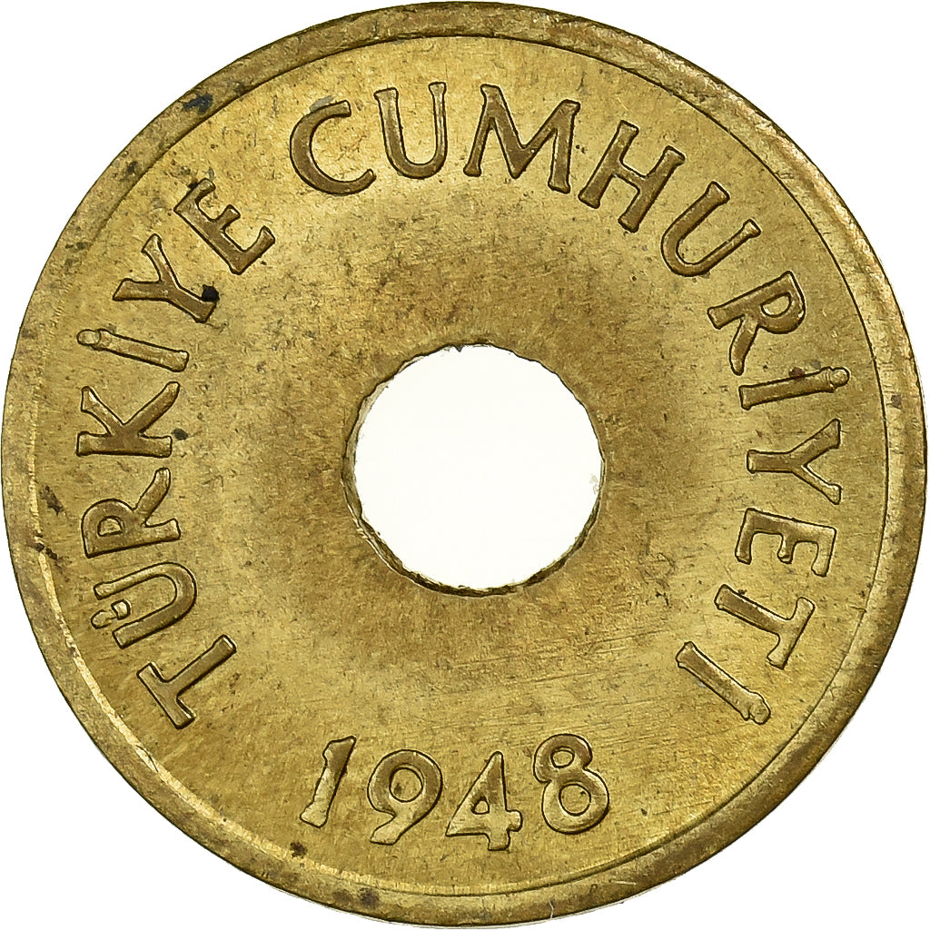 Turquía, Kurus, 1948, Istanbul, Latón, EBC, KM:881