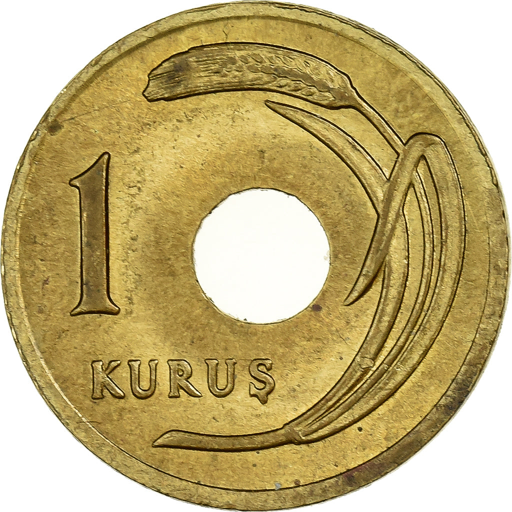 Turquía, Kurus, 1948, Istanbul, Latón, EBC, KM:881