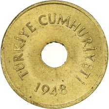 Turkey, 2-1/2 Kurus, 1948, Istanbul, Brass, AU(50-53), KM:885