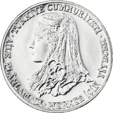 Turkey, 2-1/2 Lira, 1976, Istanbul, Stainless Steel, AU(55-58), KM:927
