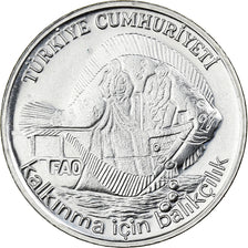 Turkey, 2-1/2 Lira, 1980, Istanbul, Stainless Steel, AU(55-58), KM:938
