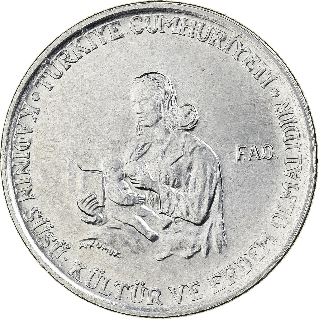 Turcja, 5 Lira, 1976, Istanbul, Stal nierdzewna, AU(55-58), KM:909