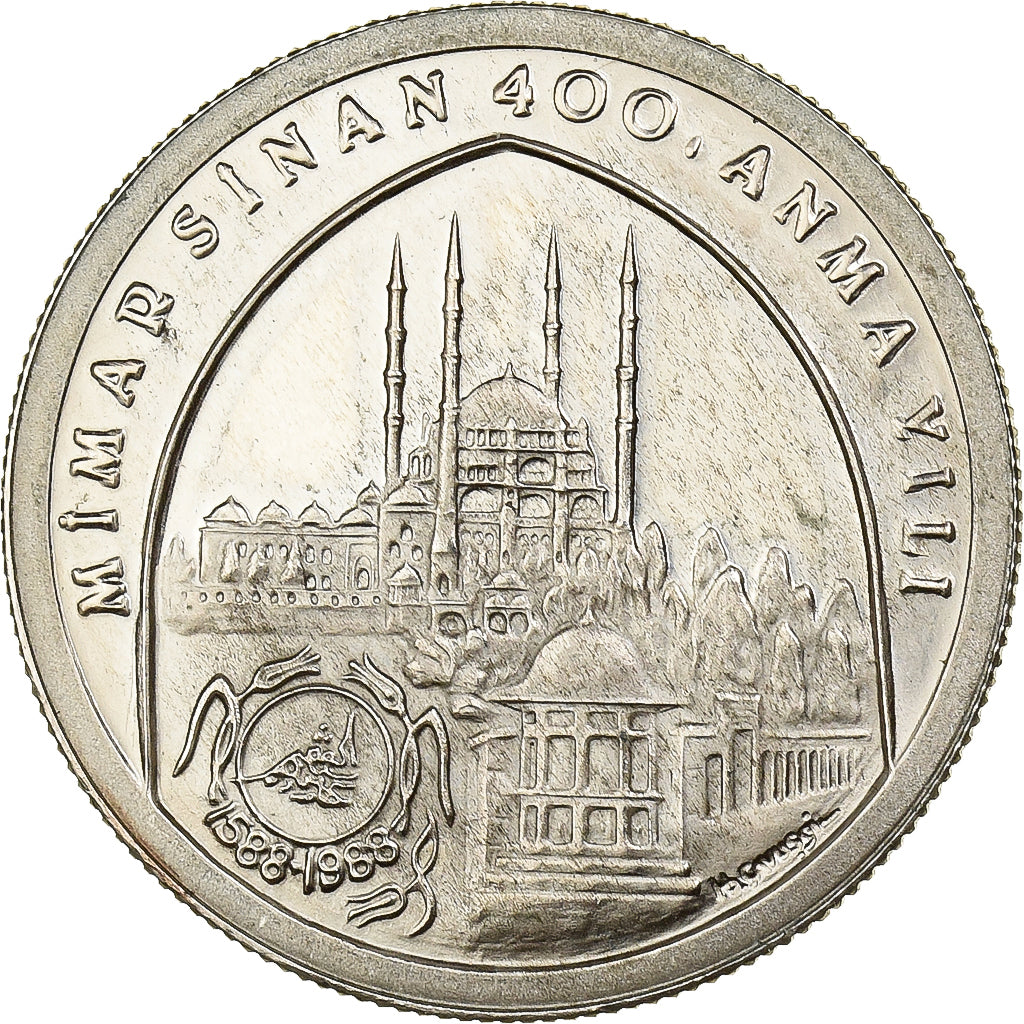 Turkey, 1000 Lira, ND-1988, Istanbul, Proof, Copper-nickel, MS(65-70), KM:991