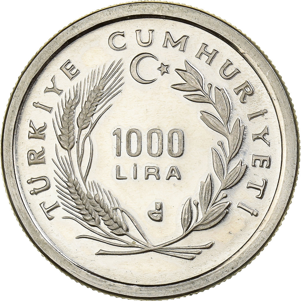 Turkey, 1000 Lira, ND-1987, Istanbul, Proof, Copper-nickel, MS(65-70), KM:980