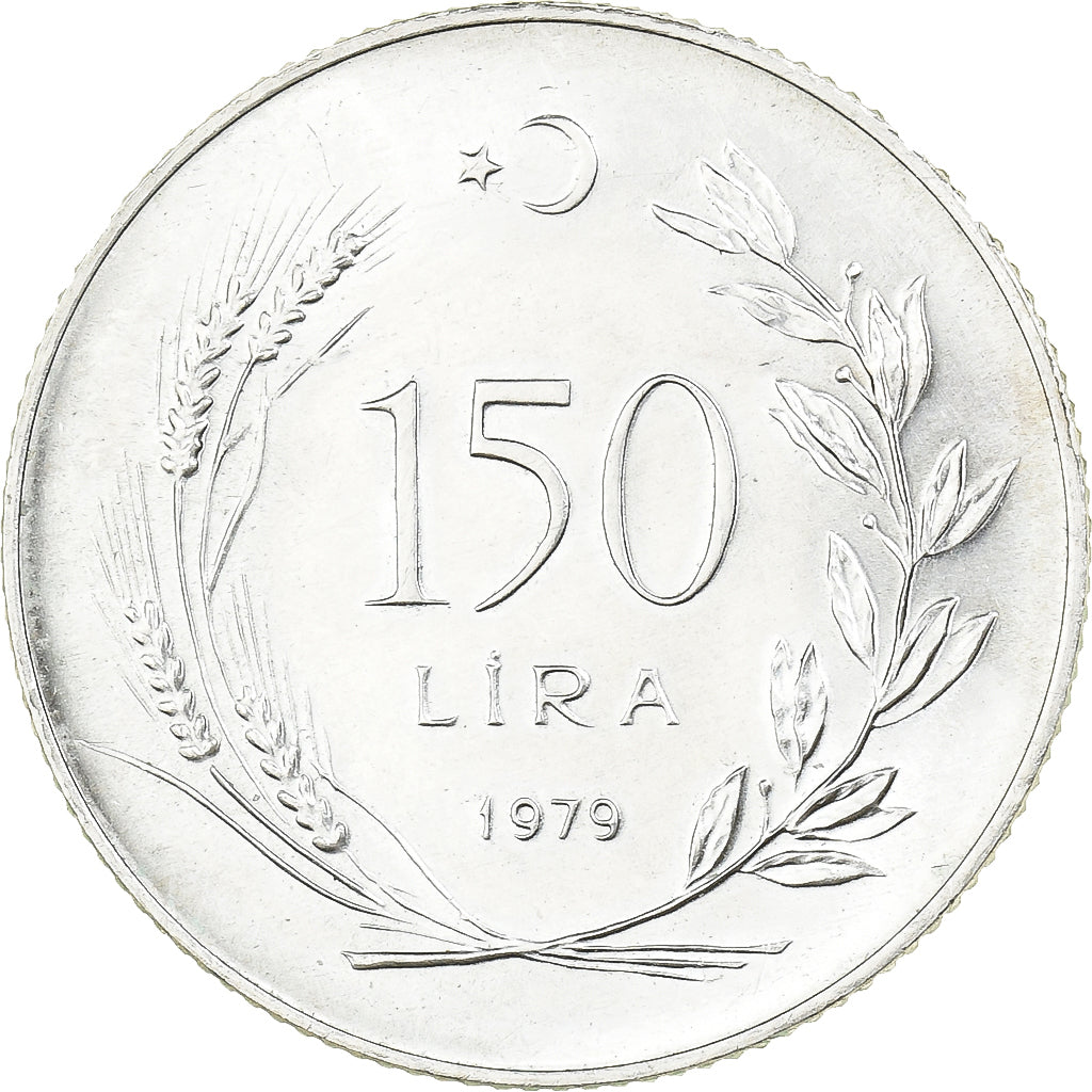 Turkey, 150 Lira, 1979, Istanbul, Silver, MS(65-70), KM:929.1