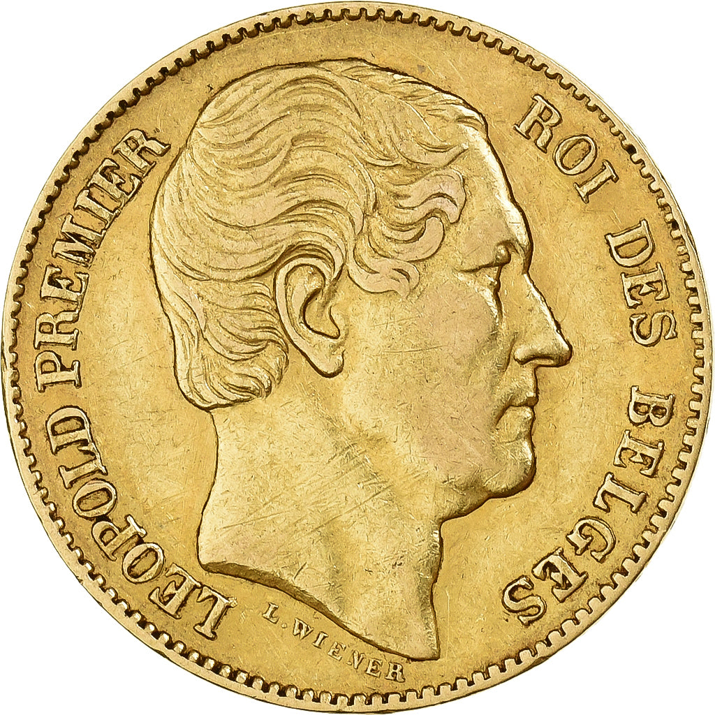 Belgium, Leopold I, 20 Francs, 20 Frank, 1865, Gold, AU(50-53), KM:23
