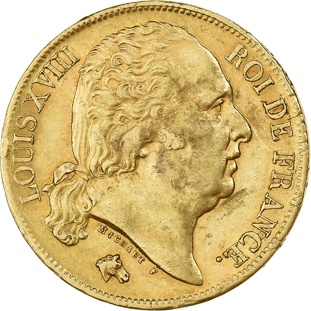 Frankrijk, Louis XVIII, 20 Francs, 1817, Paris, Goud, ZF+, Gadoury:1028