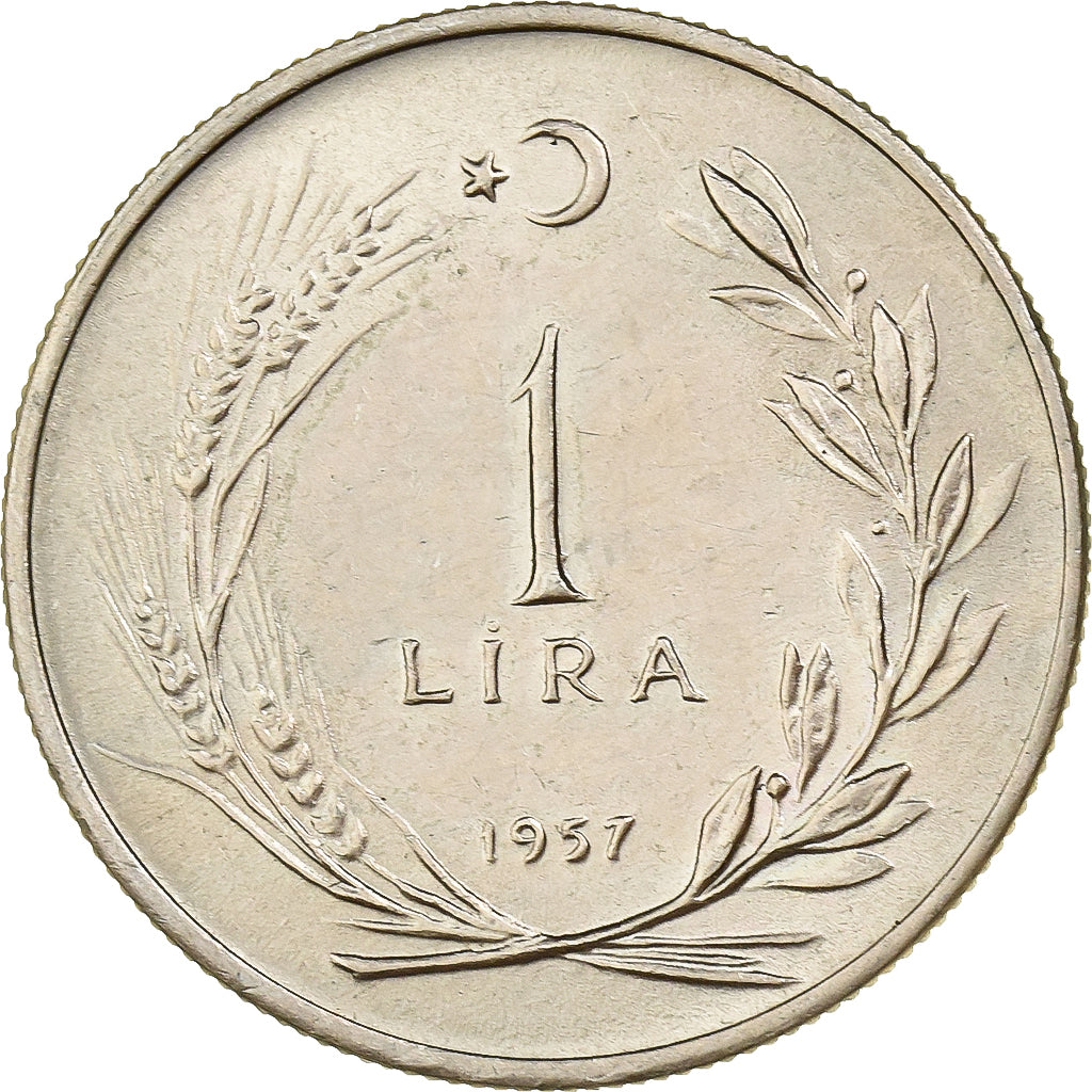 Turchia, Lira, 1957, Istanbul, Rame-nichel, SPL-, KM:889
