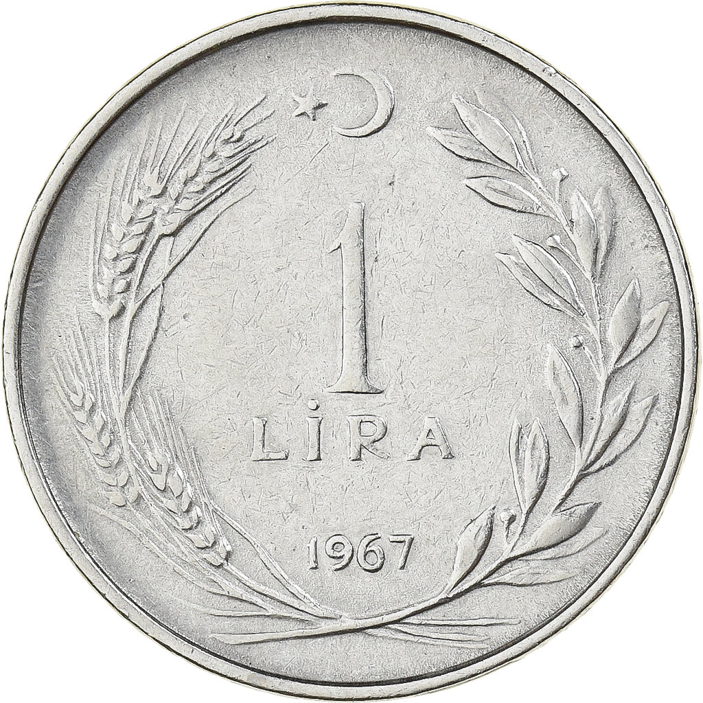 Turcja, Lira, 1967, Istanbul, Stal nierdzewna, AU(50-53)