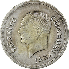 Turkey, 50 Kurus, 1935, Istanbul, Silver, EF(40-45), KM:865