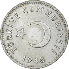 Turkey, Lira, 1948, Istanbul, Silver, AU(50-53), KM:883