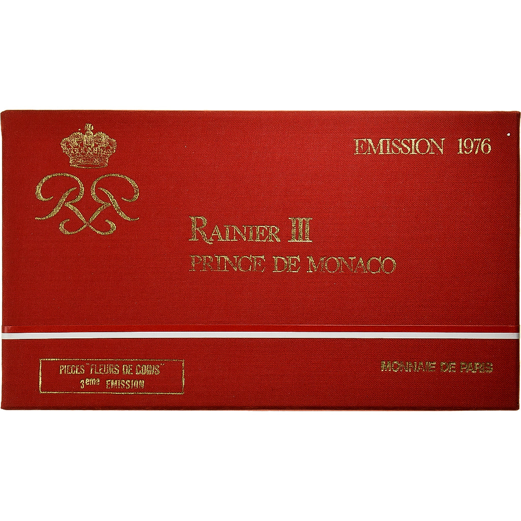 Monaco, Rainier III, Coffret 1 c. à 50 frs., 1976, série FDC, ND, MS(65-70)