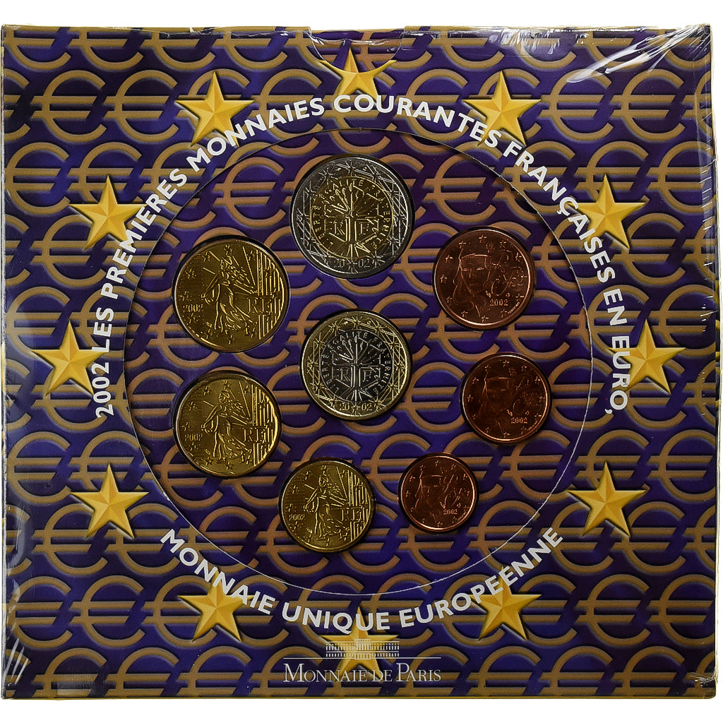 France, Coffret 1c. à 2€, BU, 2002, Monnaie de Paris, FDC