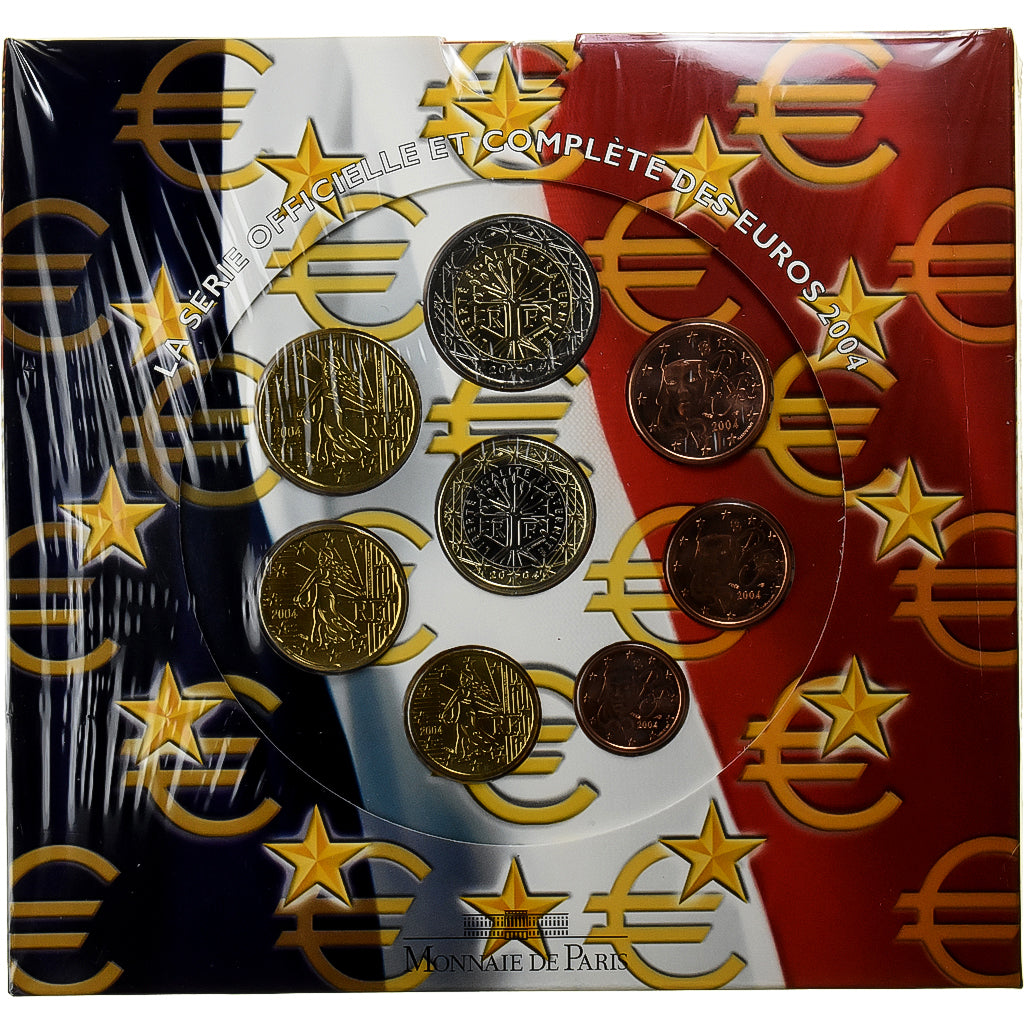 France, Coffret 1c. à 2€, BU, 2004, Monnaie de Paris, MS(65-70)