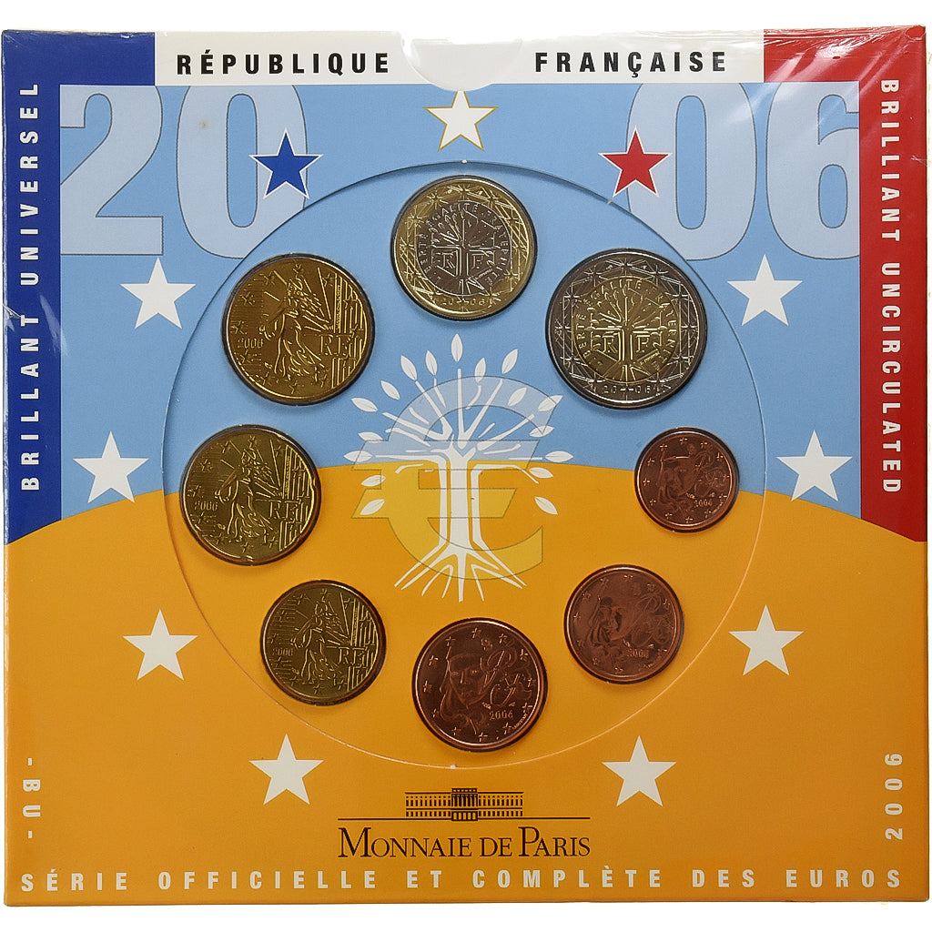 Frankreich, Coffret 1c. à 2€, BU, 2006, Monnaie de Paris, STGL