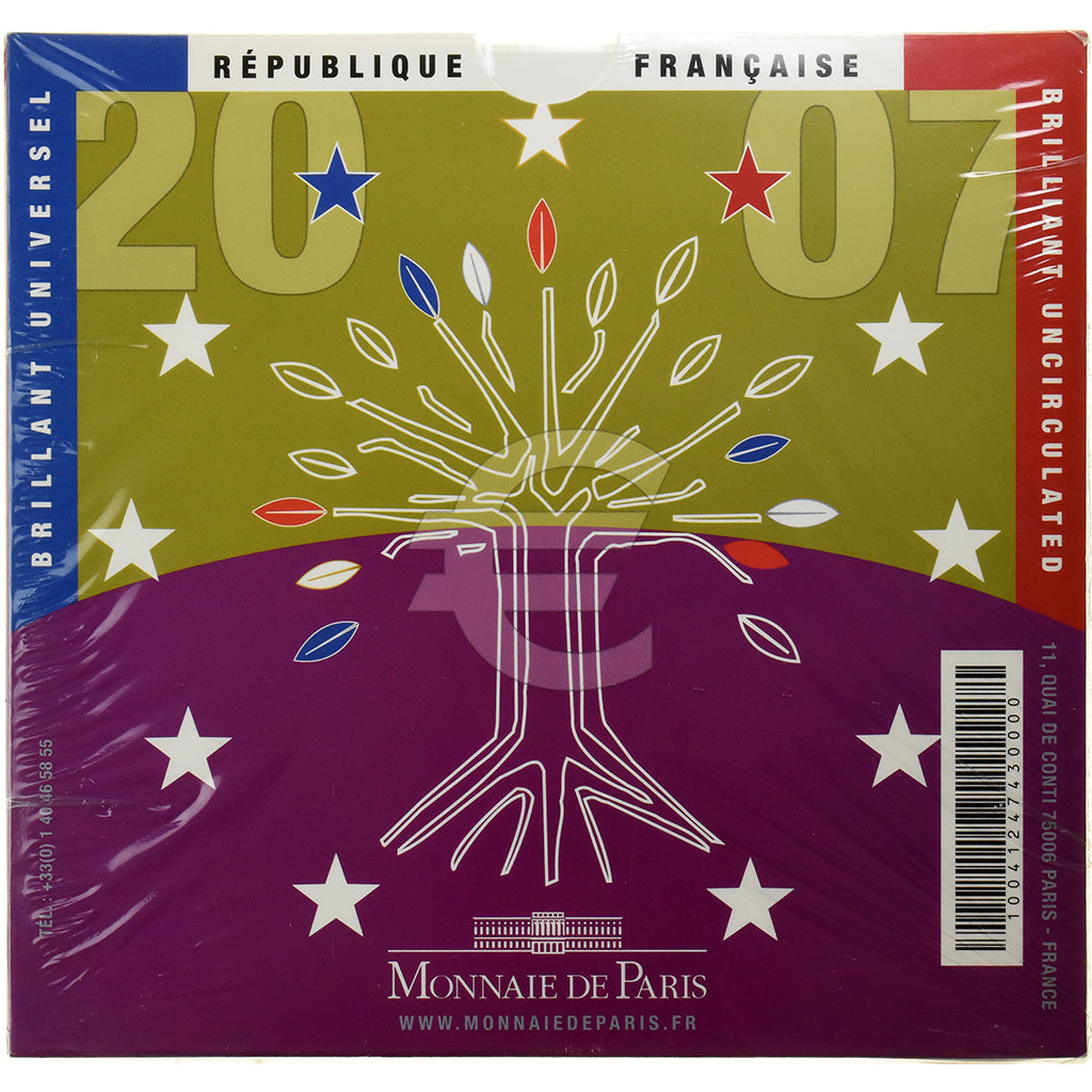 France, Coffret 1c. à 2€, BU, 2007, Monnaie de Paris, FDC