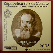 San Marino, GALILEO GALILEI, 2 Euro, BU, 2005, Bi-Metallic, MS(65-70)