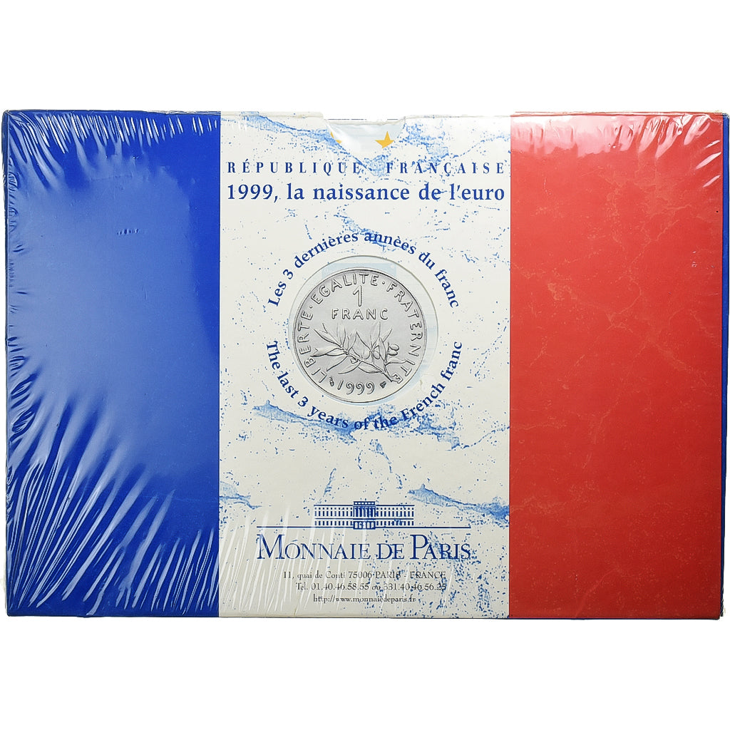 France, Coffret 1 c. à 20 frs., 1999, Monnaie de Paris, BU, MS(65-70)