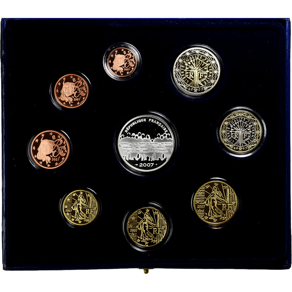 France, Coffret 1c. à 15€, BE, 2007, Monnaie de Paris, MS(65-70)