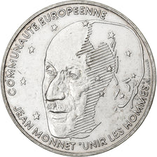 France, 100 Francs, Jean Monnet, Jean Monnet, 1992, Paris, Silver, AU(55-58)