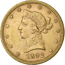 United States, $10, Eagle, Coronet Head, 1892, U.S. Mint, Gold, AU(50-53)