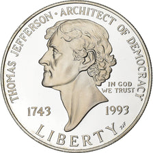 United States, Dollar, Thomas Jefferson, 1993, U.S. Mint, Proof, Silver