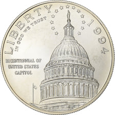 United States, Dollar, Bicentenaire du Capitol, 1994, U.S. Mint, Silver