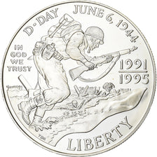 Verenigde Staten, Dollar, D-Day 6 Juin 1944, 1993, U.S. Mint, Proof, Zilver