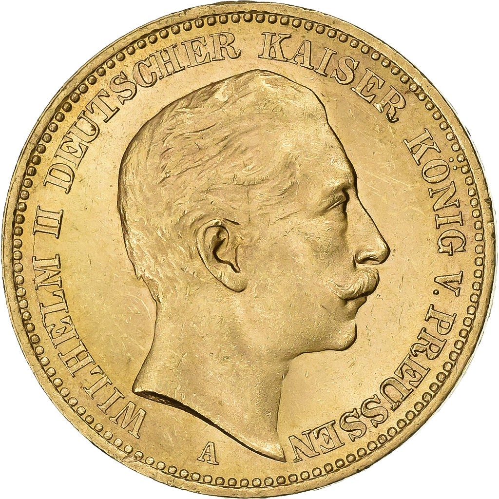 Kingdom of Prussia, PRUSSIA, Wilhelm II, 20 Mark, 1906, Berlin, Goud, ZF+