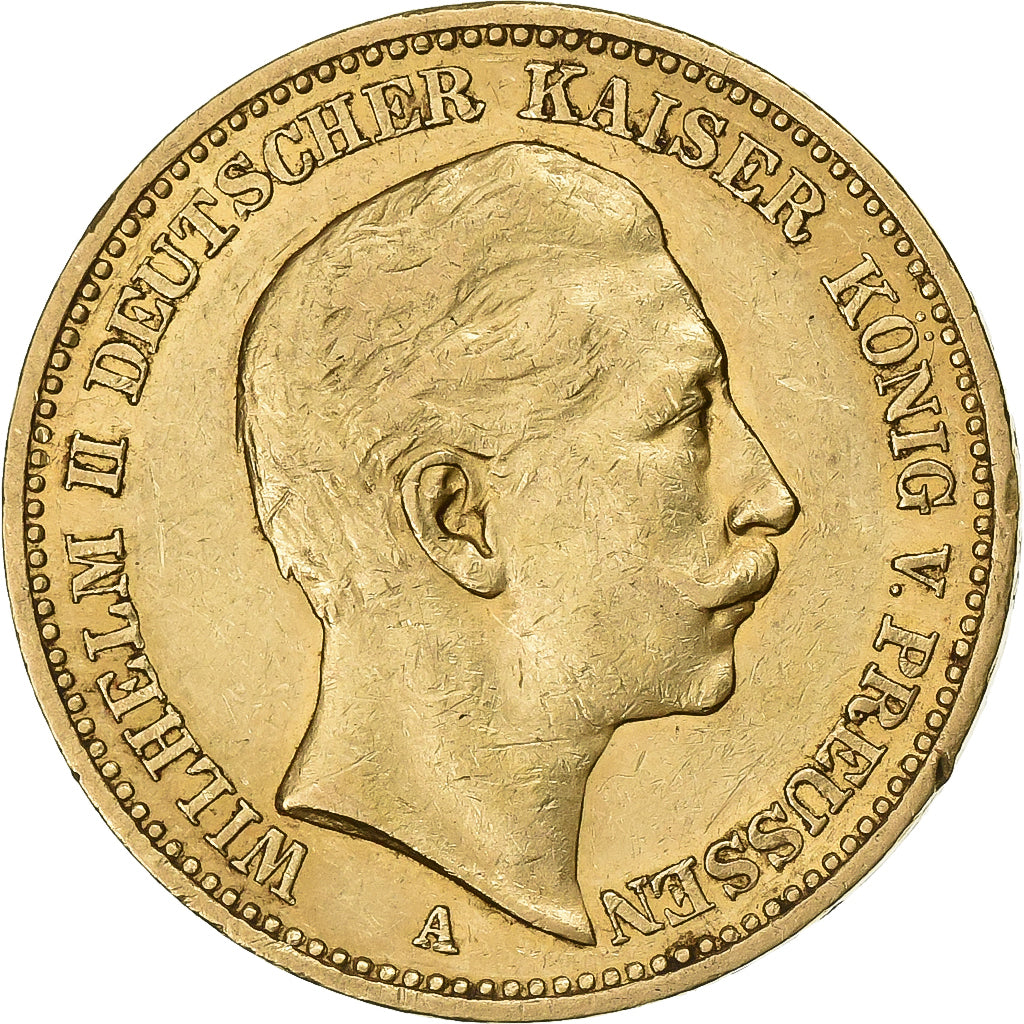 Royaume de Prusse, PRUSSIA, Wilhelm II, 20 Mark, 1889, Berlin, Or, TTB+, KM:516