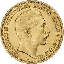 Royaume de Prusse, PRUSSIA, Wilhelm II, 20 Mark, 1889, Berlin, Or, TTB+, KM:516