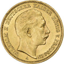 Kingdom of Prussia, PRUSSIA, Wilhelm II, 20 Mark, 1889, Berlin, Oro, BB+, KM:516