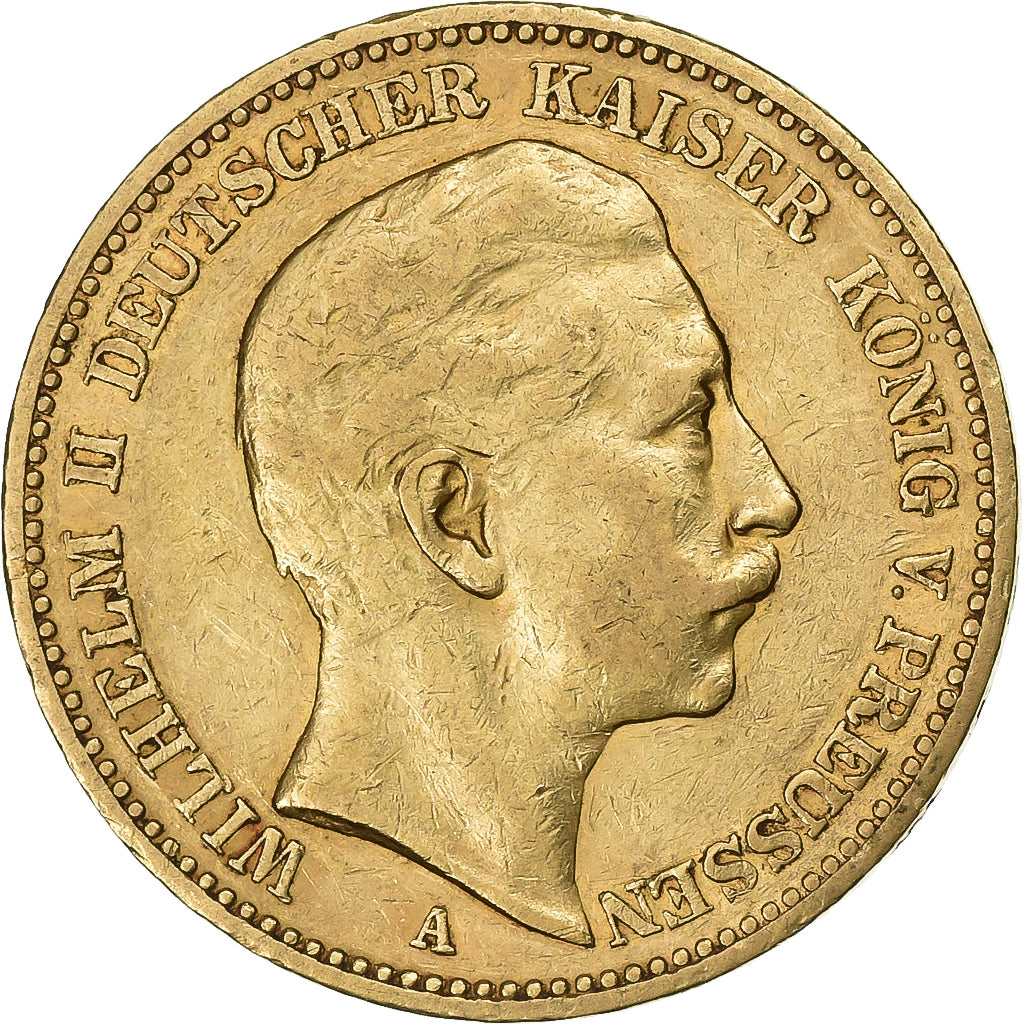 Kingdom of Prussia, PRUSSIA, Wilhelm II, 20 Mark, 1889, Berlin, Oro, BB+, KM:516