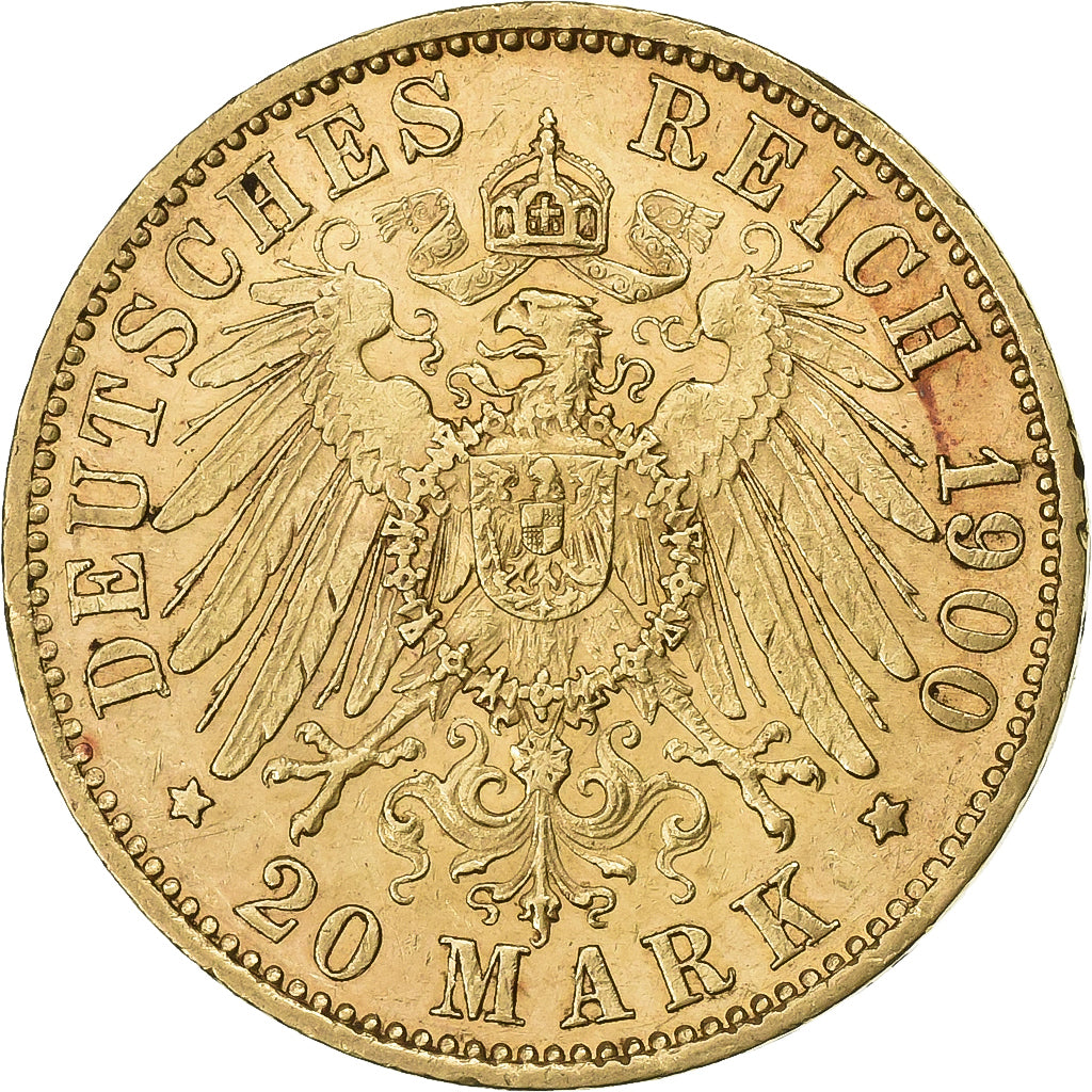 Kingdom of Prussia, PRUSSIA, Wilhelm II, 20 Mark, 1900, Berlin, Oro, BB+, KM:521