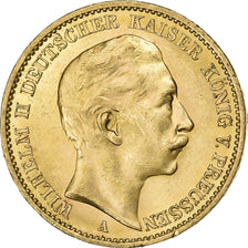 Kingdom of Prussia, PRUSSIA, Wilhelm II, 20 Mark, 1913, Berlin, Oro, BB+, KM:521