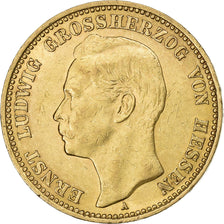 Stati tedeschi, HESSE-DARMSTADT, Ernst Ludwig, 20 Mark, 1908, Berlin, Oro, BB+