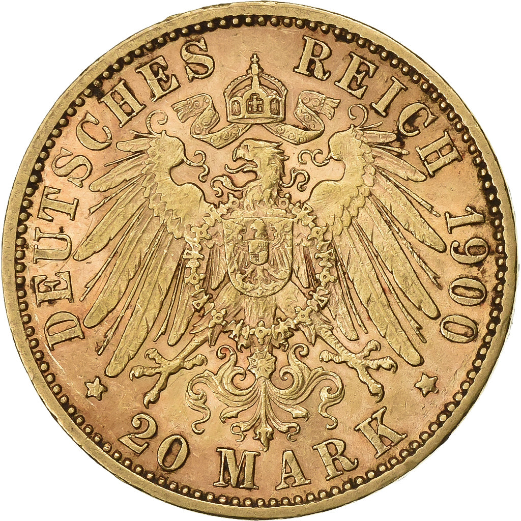 Kingdom of Bavaria, BAVARIA, Otto, 20 Mark, 1900, Munich, Goud, ZF, KM:920