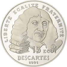 Francia, 100 Francs-15 Ecus, René Descartes, 1991, Paris, FS, Argento, FDC