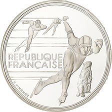 France, 100 Francs, JO Albertville 92, 1990, Paris, Proof, Silver, MS(65-70)