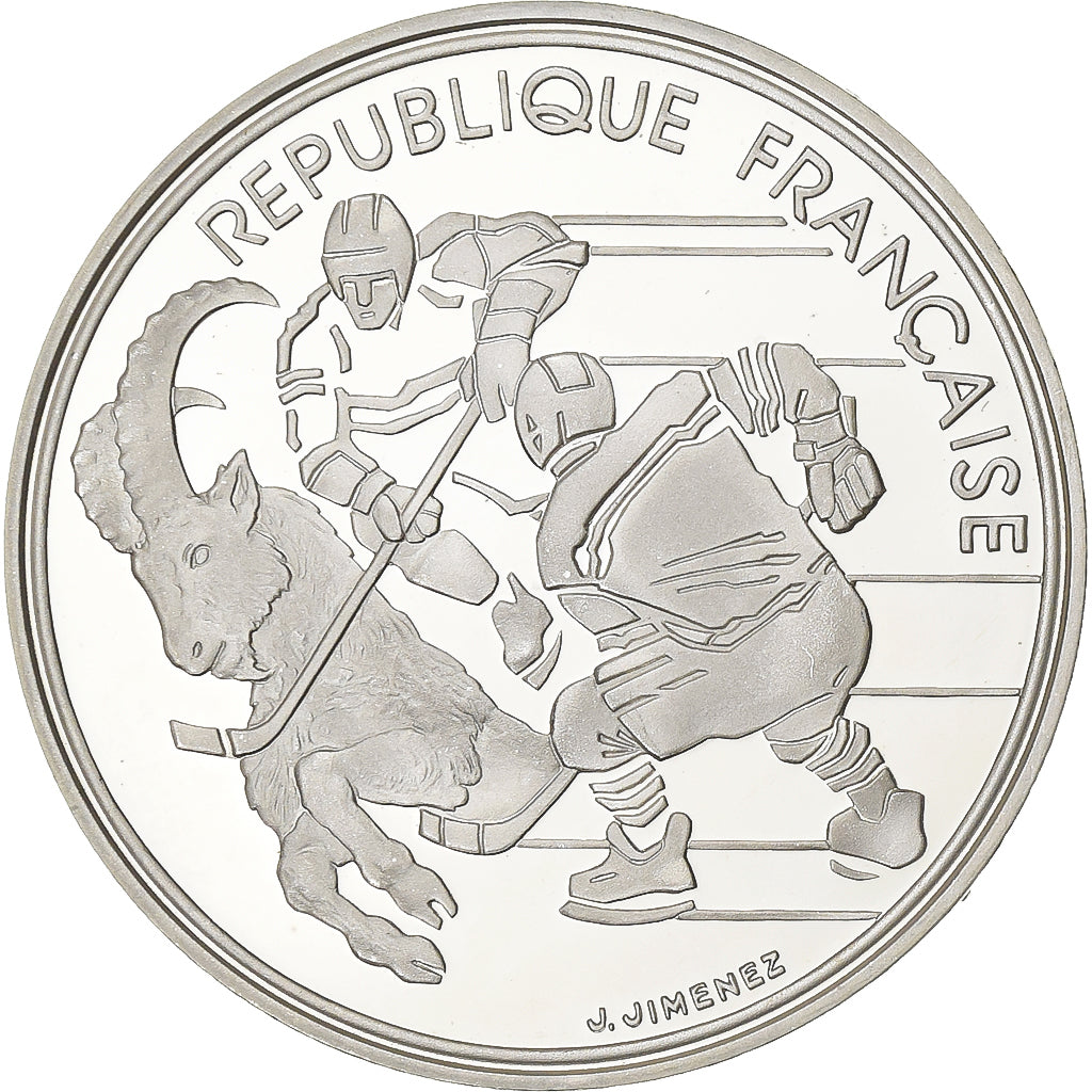 France, 100 Francs, JO Albertville 92, 1991, Paris, Proof, Silver, MS(65-70)