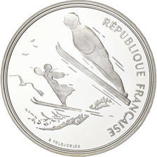 France, 100 Francs, JO Albertville 92, 1991, Paris, Proof, Silver, MS(65-70)