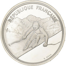 France, 100 Francs, JO Albertville 92, 1989, Paris, Proof, Silver, MS(65-70)