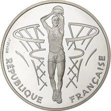 France, 100 Francs, Centenaire du Basket-Ball, 1991, Paris, Proof, Silver