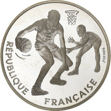 France, 100 Francs, Centenaire du Basket-Ball, 1991, Paris, Proof, Silver